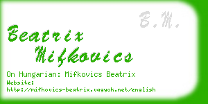 beatrix mifkovics business card